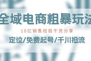 全域电商粗暴玩法课：10亿销售经验干货分享!定位/免费起号/千川投流