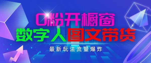 抖音最新项目，0粉开橱窗，数字人图文带货，简单操作日入1K+