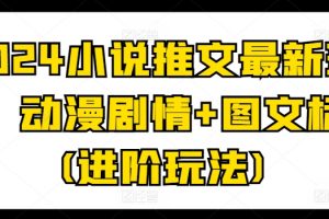 2024小说推文最新玩法，动漫剧情+图文标记