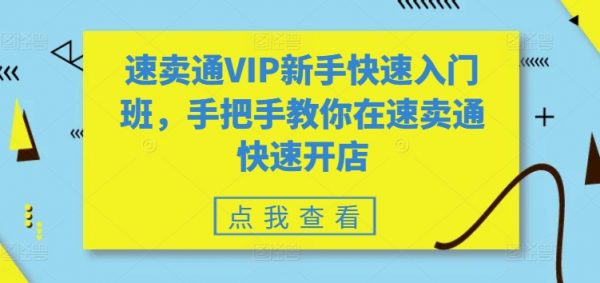 速卖通VIP新手快速入门班教程，手把手教你在速卖通开店