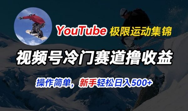 视频号冷门赛道撸收益，YouTube搬运极限运动集锦，操作简单流量高，轻松日入5张