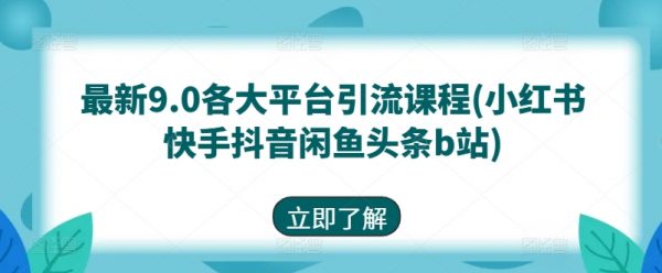 9.0最新各大平台引流课程(小红书快手抖音闲鱼头条b站)