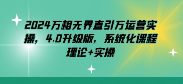 2024万相无界直引万运营实操课程，4.0升级版，理论+实操