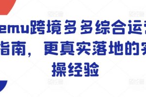 Temu跨境多多综合运营指南，更真实落地的实操经验