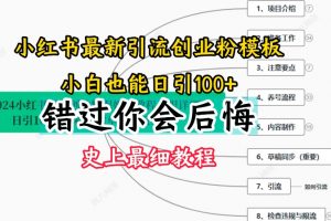 2024小红书引流创业粉史上最细教程，手把手教你引流