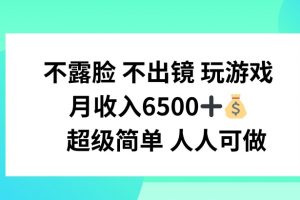 不露脸 不出境 玩游戏，月入6500 超级简单 人人可做