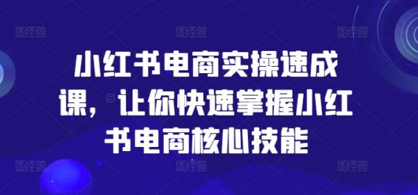 小红书电商实操速成课