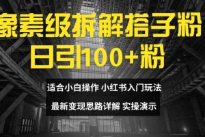 像素级拆解搭子粉，日引100+，小白看完可上手，最新变现思路详解