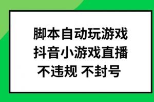 脚本自动玩游戏，抖音小游戏直播，不违规不封号可批量做