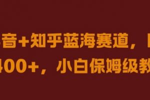 抖音+知乎蓝海赛道，日入几张，小白保姆级教程