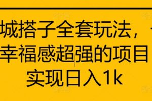 同城搭子全套玩法，一个幸福感超强的项目，实现日入1k