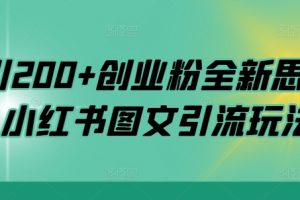 日引200+创业粉全新思路，小红书图文引流玩法