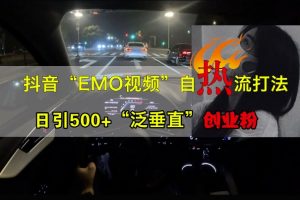 抖音EMO视频自热打法，日引500+“泛垂直”创业粉