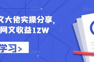 小说推文大佬实操分享，悟空网文收益12W