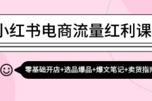 《小红书电商流量红利课程》零基础开店+选品爆品+爆文笔记+卖货指南