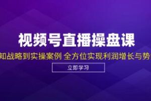 《视频号直播权案操作实盘》从认知战略到实操案例，利润增长与势能提升