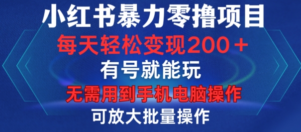 小红书暴力零撸项目