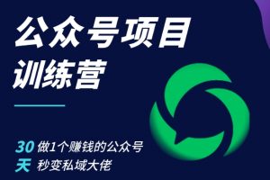 公众号项目训练营，30天做1个赚钱的公众号，秒变私域大佬