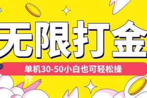 各种平台无限打金玩法，单机30-50纯自撸玩法，适合小白