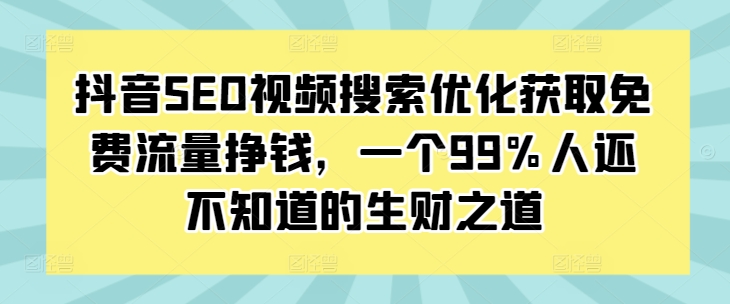 抖音SEO视频搜索优化