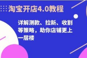 淘宝开店4.0教程，详解测款、拉新、收割等策略