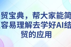 AI外贸宝典，帮大家能简单快速更容易理解去学好AI结合外贸的应用