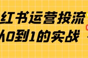 小红书运营投流，小红书广告投放从0到1的实战课