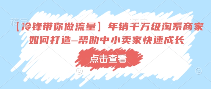 冷锋带你做流量