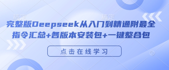 完整版Deepseek从入门到精通附最全指令汇总+各版本安装包+一键整合包