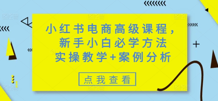 小红书电商高级课程