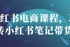 小红书电商课程，玩转小红书笔记带货